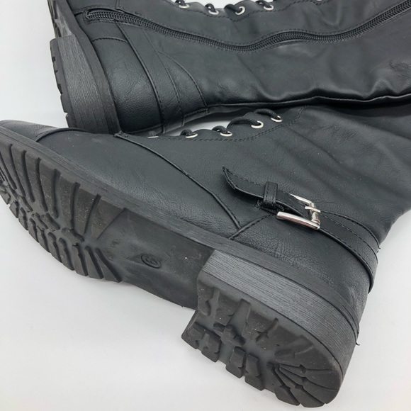 Soft Black Leather Casual Ridding Boots - Picture 2 of 6